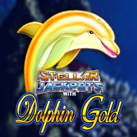 Dolphin Gold with Stellar Jackpots slot logo by Lightning Box Game at PlayMojo Casino